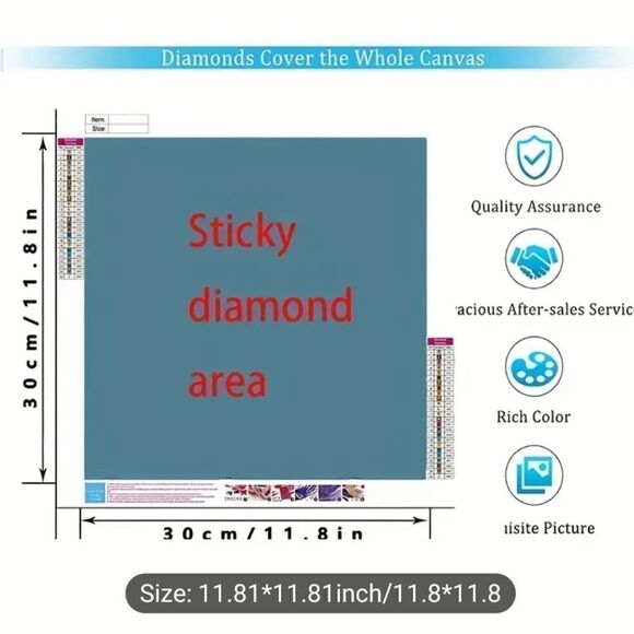 Diamond Painting Kit, Brown White Puppy, measures 20 x 20 cm - Picture 3 of 6